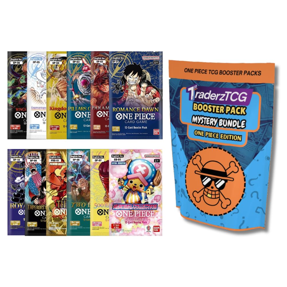 Amazon.com: TraderzTCG One Piece TCG English Booster Pack Bundle